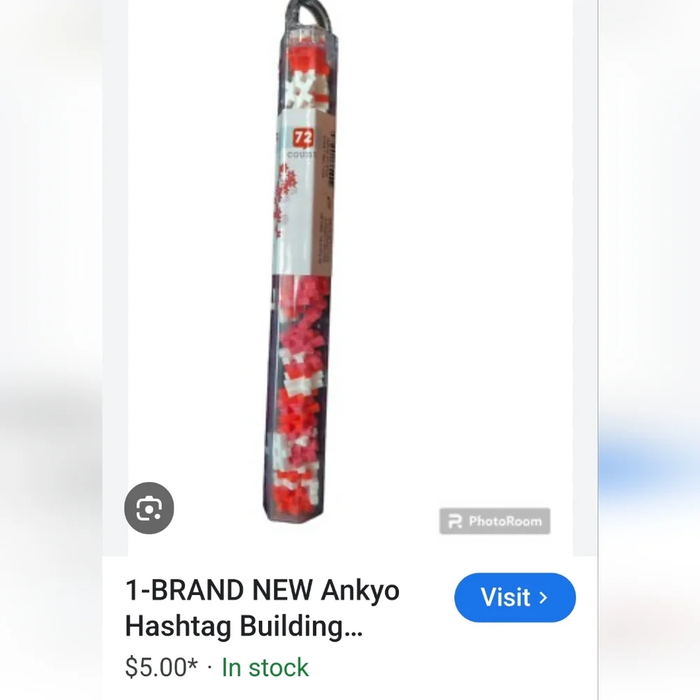 (3) Sets Of Ankyo Hash Tag  of Building Blocks Tube - Pink, White, Red 72 Count